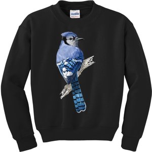 Blue Jay Bird Kids Sweatshirt