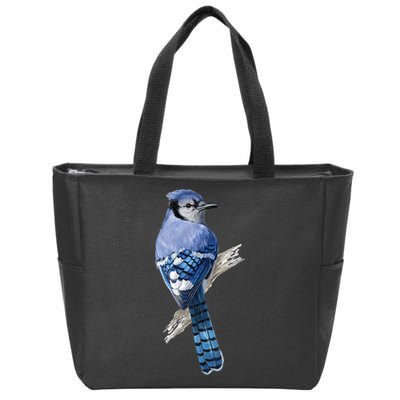 Blue Jay Bird Zip Tote Bag