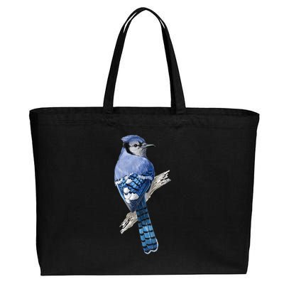 Blue Jay Bird Cotton Canvas Jumbo Tote