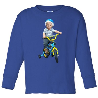 Baby Joe Biden On Tricycle Toddler Long Sleeve Shirt