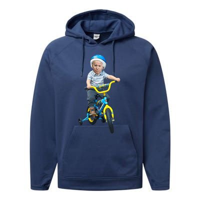 Baby Joe Biden On Tricycle Performance Fleece Hoodie