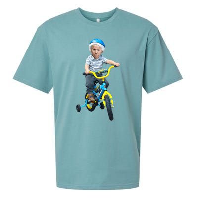 Baby Joe Biden On Tricycle Sueded Cloud Jersey T-Shirt