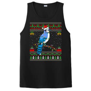 Blue Jay Bird Christmas Lights Santa Ugly Xmas Gift PosiCharge Competitor Tank