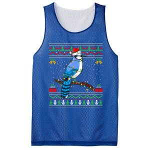 Blue Jay Bird Christmas Lights Santa Ugly Xmas Gift Mesh Reversible Basketball Jersey Tank