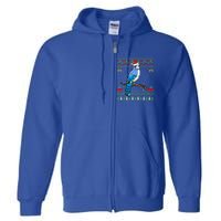 Blue Jay Bird Christmas Lights Santa Ugly Xmas Gift Full Zip Hoodie