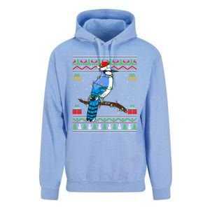 Blue Jay Bird Christmas Lights Santa Ugly Xmas Gift Unisex Surf Hoodie