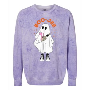 Boo Jee Boujee Funny Halloween Cute Boo Ghost Spooky Costume Colorblast Crewneck Sweatshirt