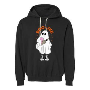 Boo Jee Boujee Funny Halloween Cute Boo Ghost Spooky Costume Garment-Dyed Fleece Hoodie