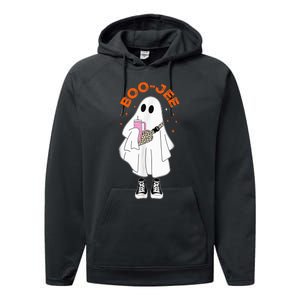 Boo Jee Boujee Funny Halloween Cute Boo Ghost Spooky Costume Performance Fleece Hoodie