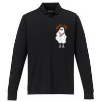 Boo Jee Boujee Funny Halloween Cute Boo Ghost Spooky Costume Performance Long Sleeve Polo