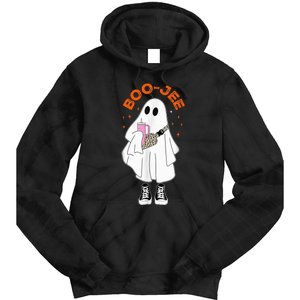 Boo Jee Boujee Funny Halloween Cute Boo Ghost Spooky Costume Tie Dye Hoodie