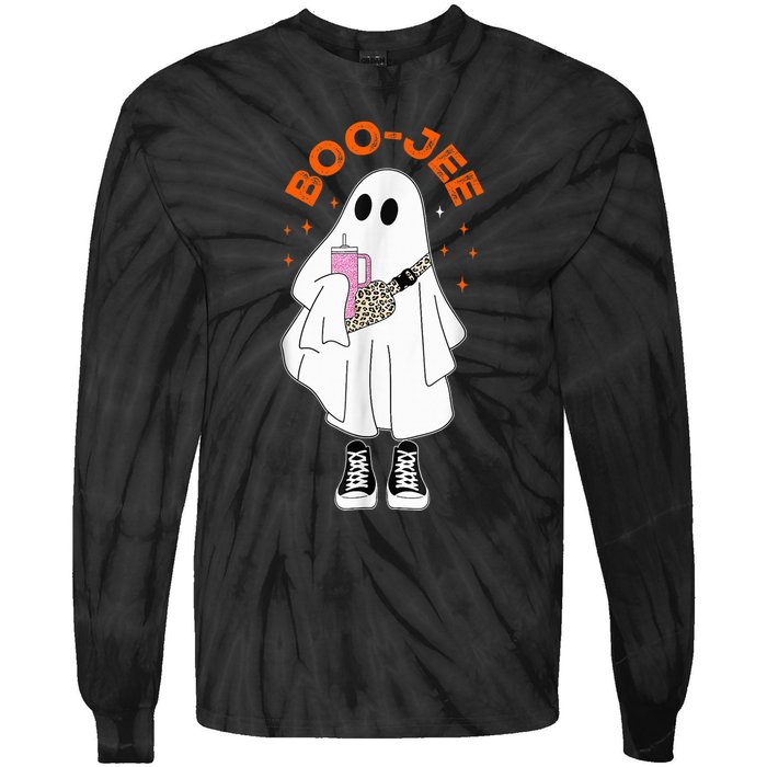 Boo Jee Boujee Funny Halloween Cute Boo Ghost Spooky Costume Tie-Dye Long Sleeve Shirt