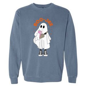 Boo Jee Boujee Funny Halloween Cute Boo Ghost Spooky Costume Garment-Dyed Sweatshirt