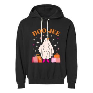 Boo Jee Boujee Funny Halloween Cute Boo Ghost Spooky Costume Garment-Dyed Fleece Hoodie