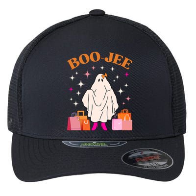 Boo Jee Boujee Funny Halloween Cute Boo Ghost Spooky Costume Flexfit Unipanel Trucker Cap