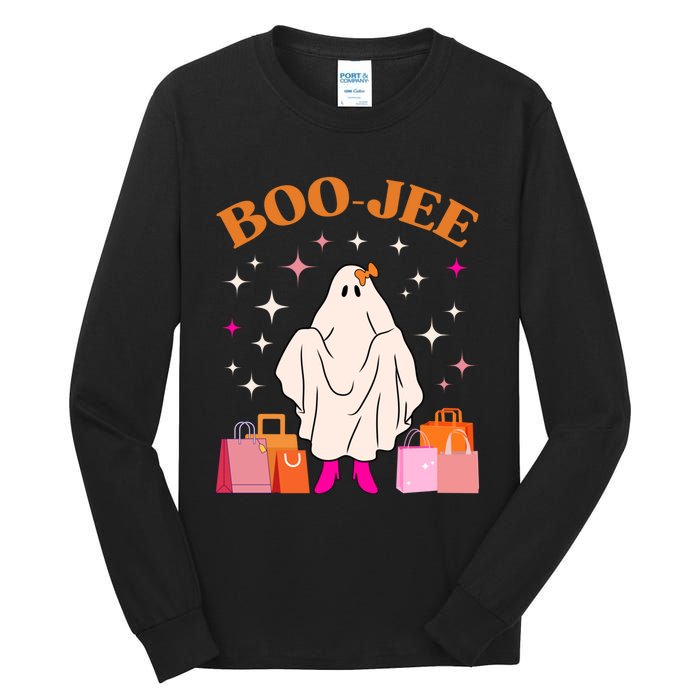 Boo Jee Boujee Funny Halloween Cute Boo Ghost Spooky Costume Tall Long Sleeve T-Shirt