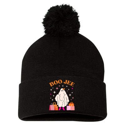 Boo Jee Boujee Funny Halloween Cute Boo Ghost Spooky Costume Pom Pom 12in Knit Beanie