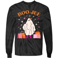 Boo Jee Boujee Funny Halloween Cute Boo Ghost Spooky Costume Tie-Dye Long Sleeve Shirt