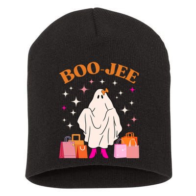 Boo Jee Boujee Funny Halloween Cute Boo Ghost Spooky Costume Short Acrylic Beanie