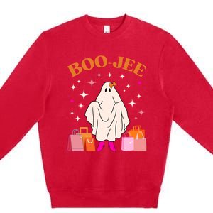 Boo Jee Boujee Funny Halloween Cute Boo Ghost Spooky Costume Premium Crewneck Sweatshirt