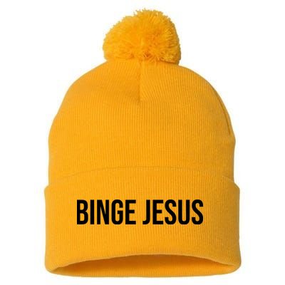 Binge Jesus Pom Pom 12in Knit Beanie