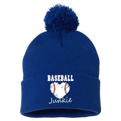 Baseball Junkie Baseball Fan Gift Pom Pom 12in Knit Beanie