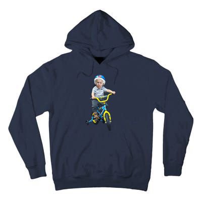 Baby Joe Biden On Tricycle Funny Joe Biden Bike Tall Hoodie