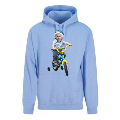 Baby Joe Biden On Tricycle Funny Joe Biden Bike Unisex Surf Hoodie