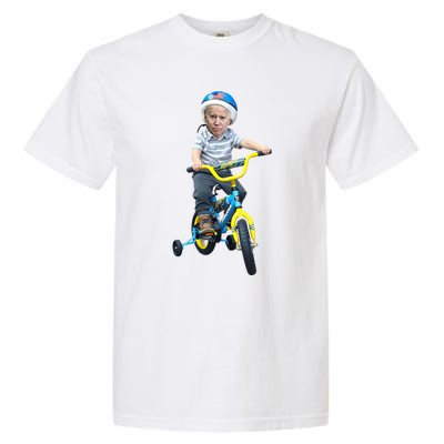 Baby Joe Biden On Tricycle Funny Joe Biden Bike Garment-Dyed Heavyweight T-Shirt