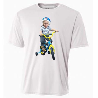 Baby Joe Biden On Tricycle Funny Joe Biden Bike Cooling Performance Crew T-Shirt