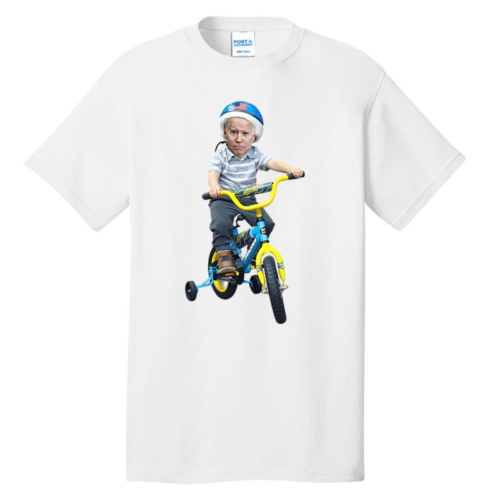 Baby Joe Biden On Tricycle Funny Joe Biden Bike Tall T-Shirt