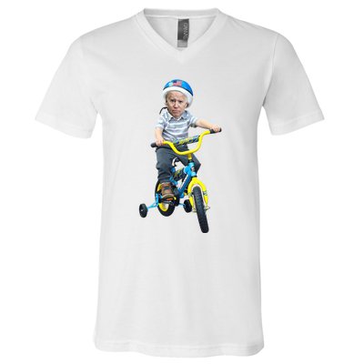 Baby Joe Biden On Tricycle Funny Joe Biden Bike V-Neck T-Shirt