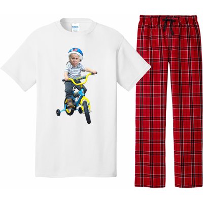 Baby Joe Biden On Tricycle Funny Joe Biden Bike Pajama Set