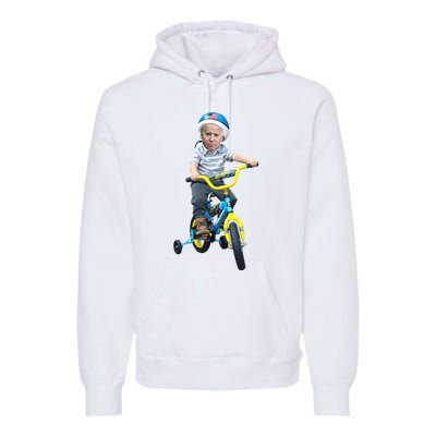 Baby Joe Biden On Tricycle Funny Joe Biden Bike Premium Hoodie