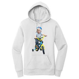 Baby Joe Biden On Tricycle Funny Joe Biden Bike Women's Pullover Hoodie