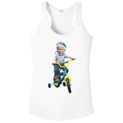 Baby Joe Biden On Tricycle Funny Joe Biden Bike Ladies PosiCharge Competitor Racerback Tank