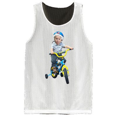 Baby Joe Biden On Tricycle Funny Joe Biden Bike Mesh Reversible Basketball Jersey Tank