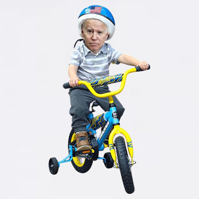 Baby Joe Biden On Tricycle Funny Joe Biden Bike Poster
