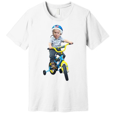 Baby Joe Biden On Tricycle Funny Joe Biden Bike Premium T-Shirt