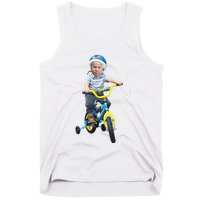 Baby Joe Biden On Tricycle Funny Joe Biden Bike Tank Top