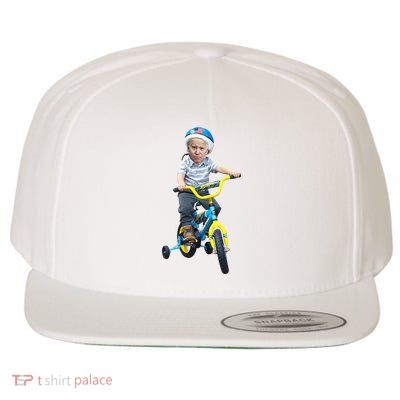 Baby Joe Biden On Tricycle Funny Joe Biden Bike Wool Snapback Cap