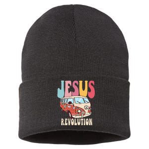 Boho Jesus-Revolution, Christian Faith Based Jesus Costume Sustainable Knit Beanie