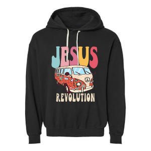 Boho Jesus-Revolution, Christian Faith Based Jesus Costume Garment-Dyed Fleece Hoodie