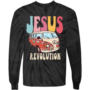 Boho Jesus-Revolution, Christian Faith Based Jesus Costume Tie-Dye Long Sleeve Shirt