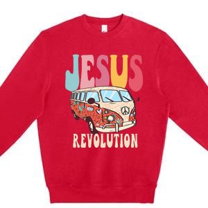 Boho Jesus-Revolution, Christian Faith Based Jesus Costume Premium Crewneck Sweatshirt