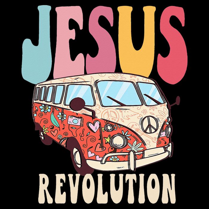 Boho Jesus-Revolution Christian Faith Based Jesus Drawstring Bag