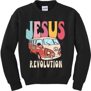 Boho Jesus-Revolution Christian Faith Based Jesus Kids Sweatshirt