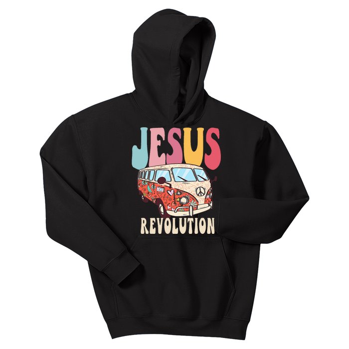 Boho Jesus-Revolution Christian Faith Based Jesus Kids Hoodie