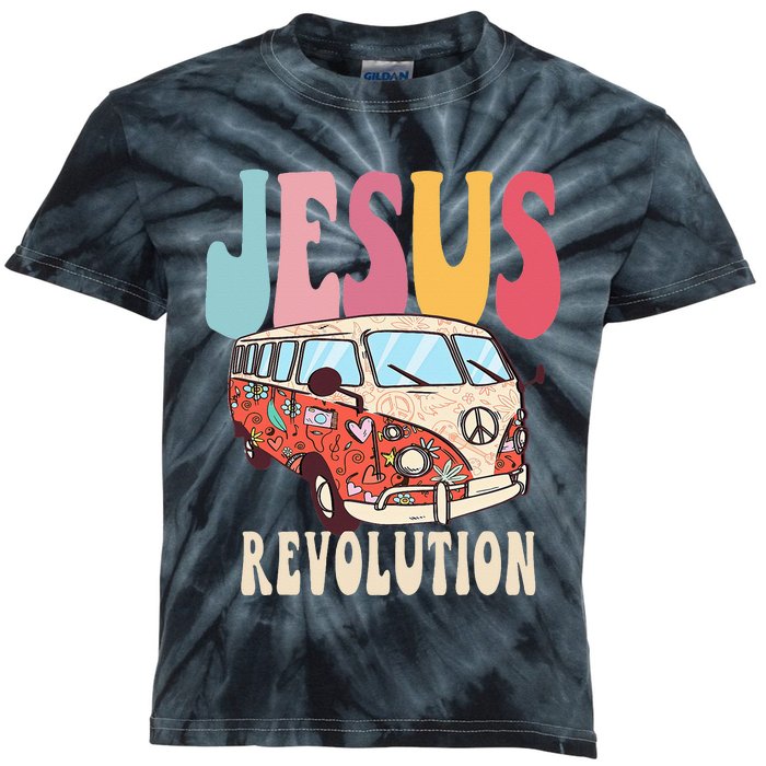 Boho Jesus-Revolution Christian Faith Based Jesus Kids Tie-Dye T-Shirt