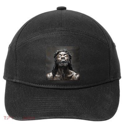 Black Jesus Christianity Church Christ Jesus 7-Panel Snapback Hat